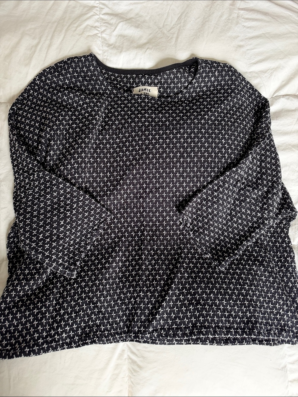 Jamie + the Jones Black Patterned Long-Sleeve Top